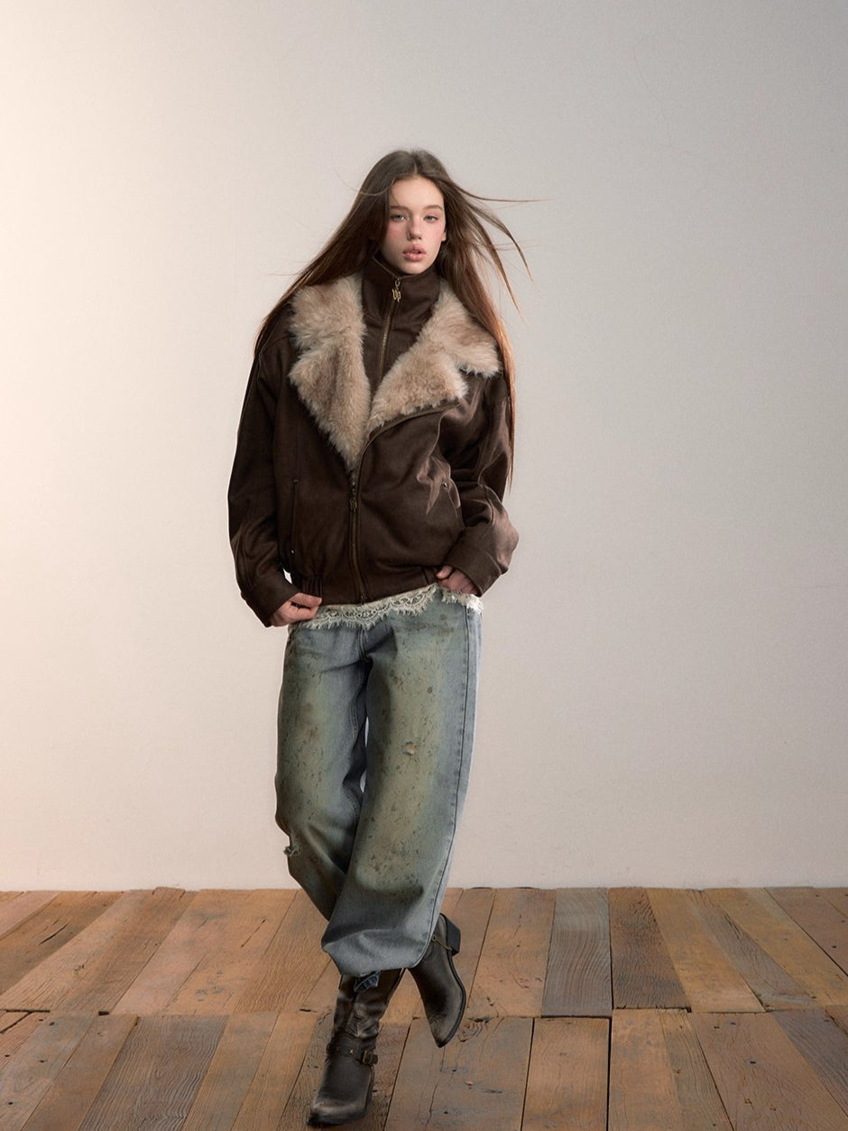 Faux Fur Collar Puffer Jacket