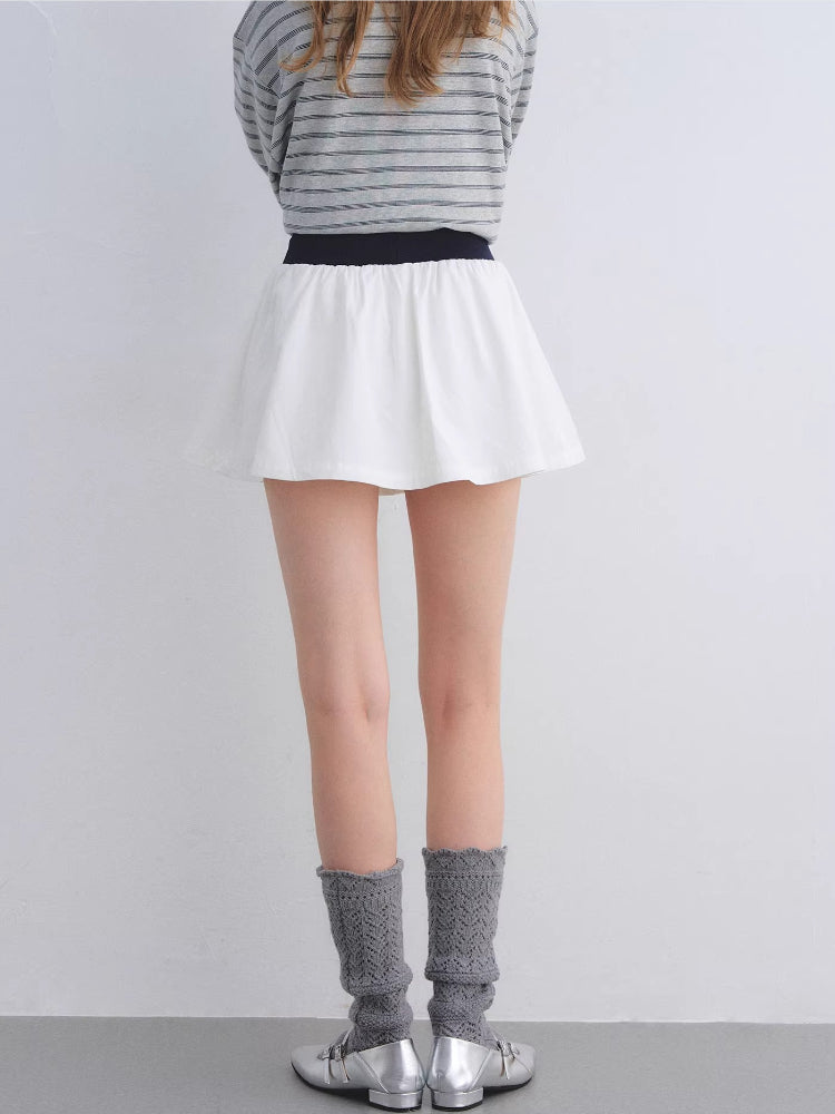 Ruffle Tie Pleated Skirt
