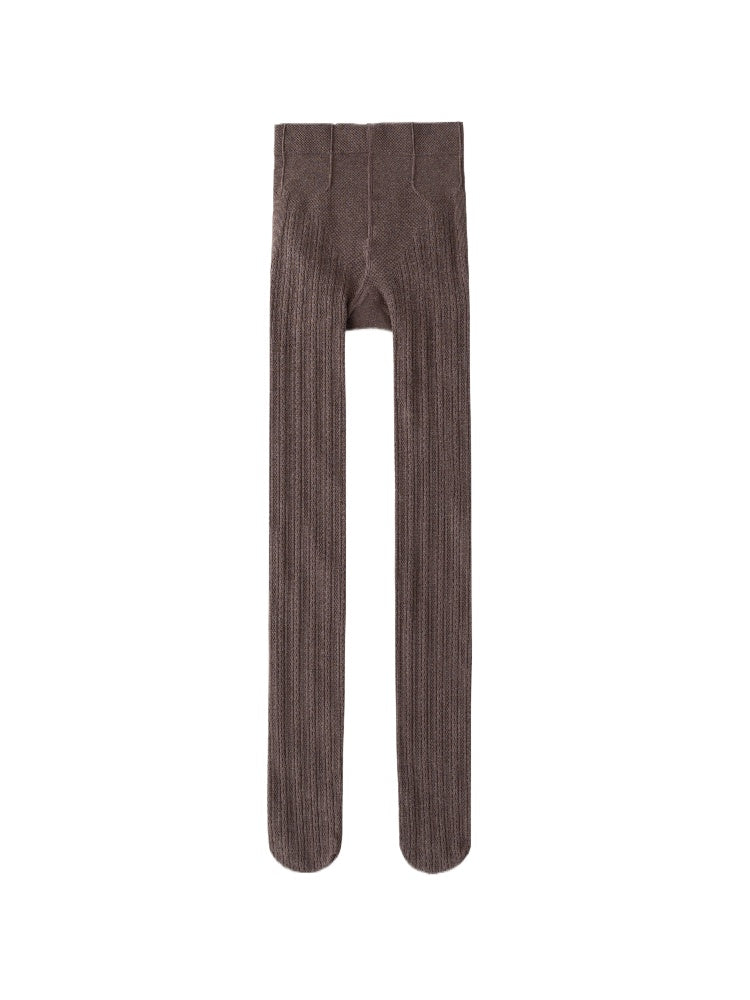 Cable-Texture Cotton Tights