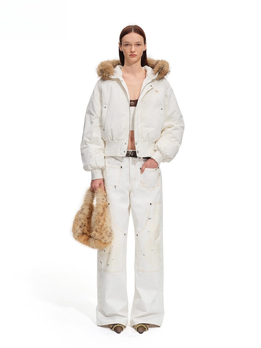 Polar Washed Twill Wide-Leg Jeans