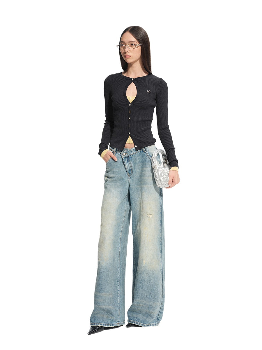 Perth Cutout Contrast Cardigan