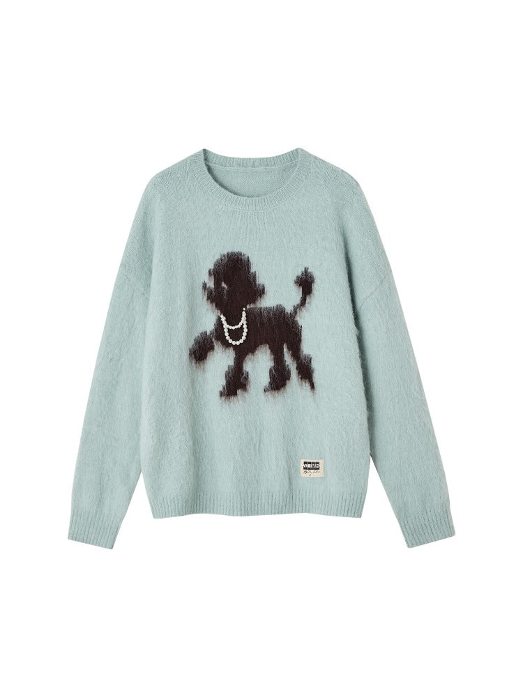 Playful-puppy Crewneck Sweater