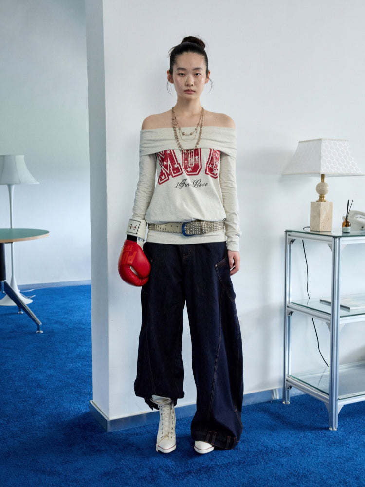 Off-Shoulder Printed Bodycon Dress