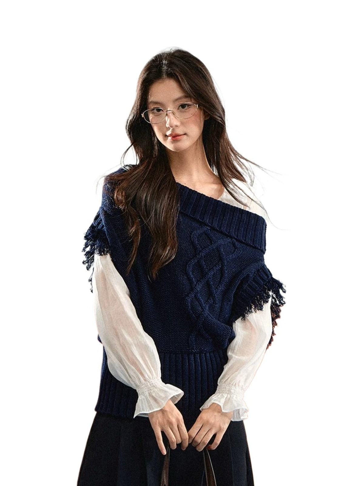 Asymmetric Ribbed Knit Vest