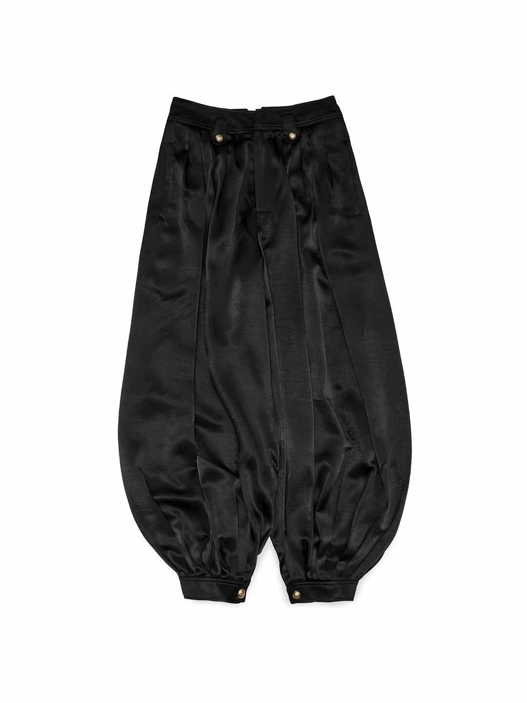 Black & Brown Satin Balloon Pants