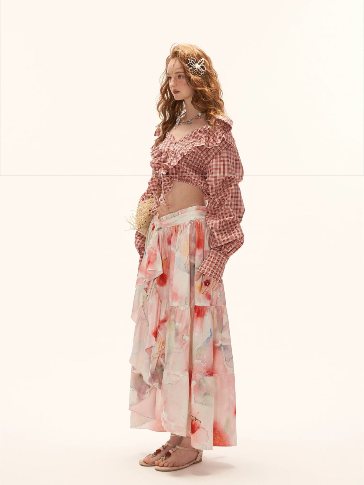 Watercolor Fruit Puff Sleeve Set