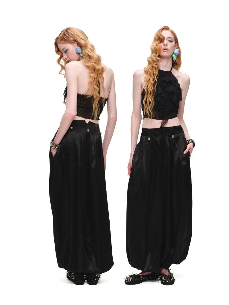 Layered Ruffle Halter Top