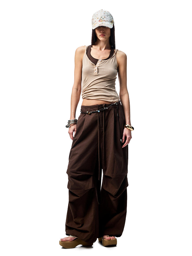 Double-layer Fake Two-piece Color-Blocking Vest