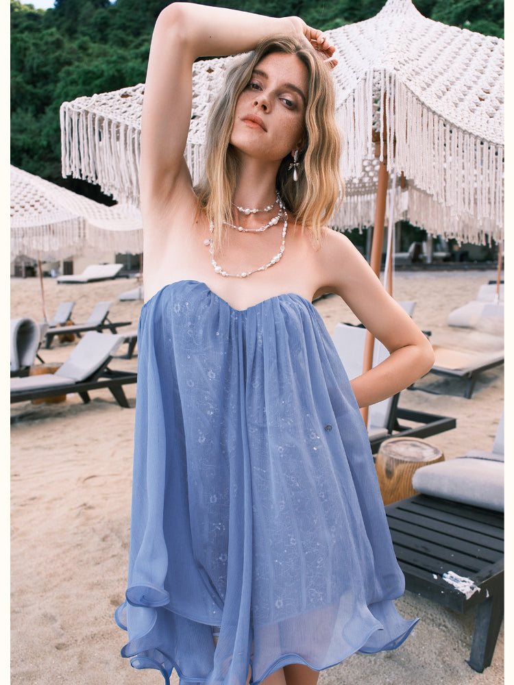 Chiffon Tube Top Dress