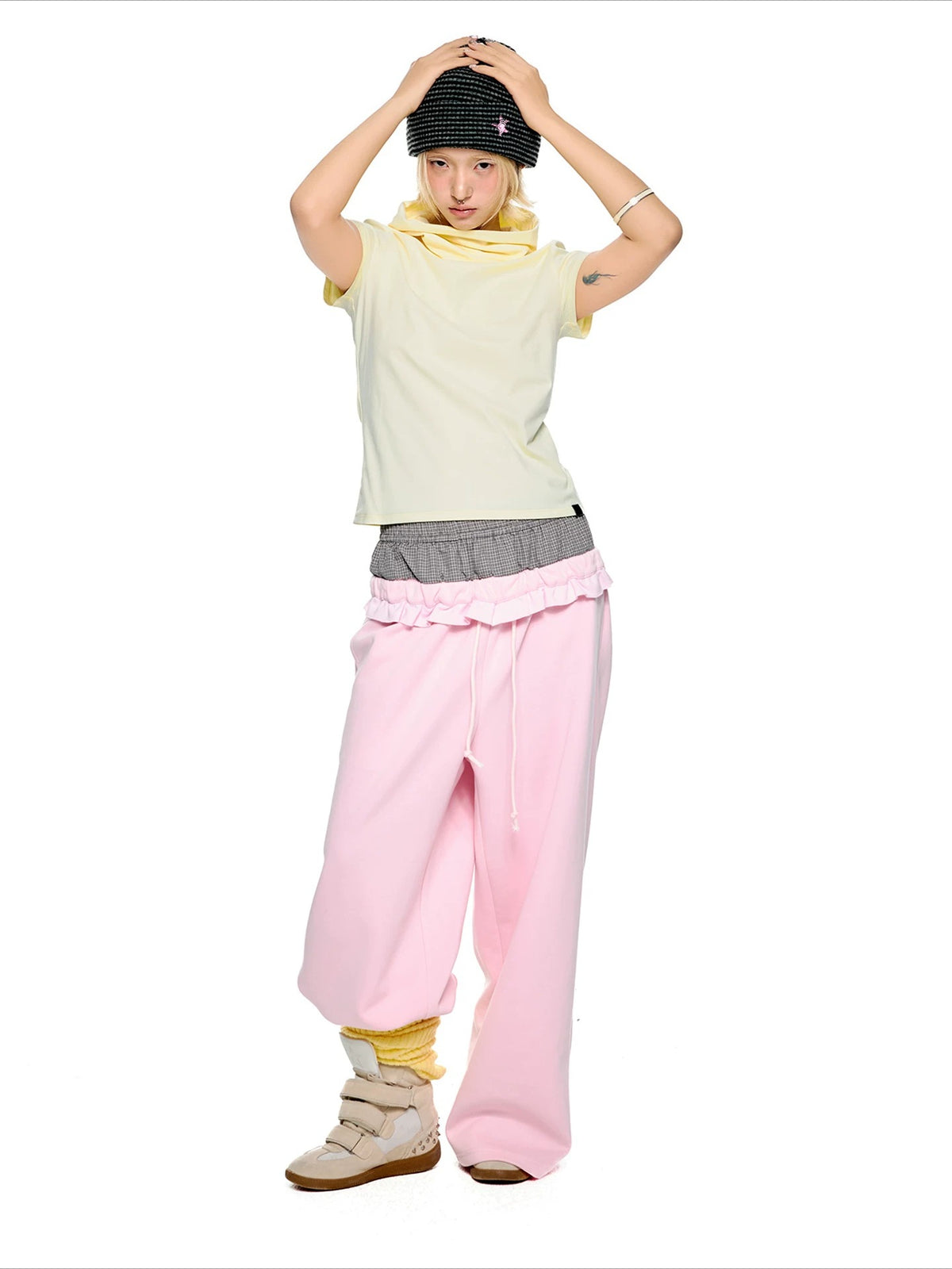 Plaid Waist Sweatpants