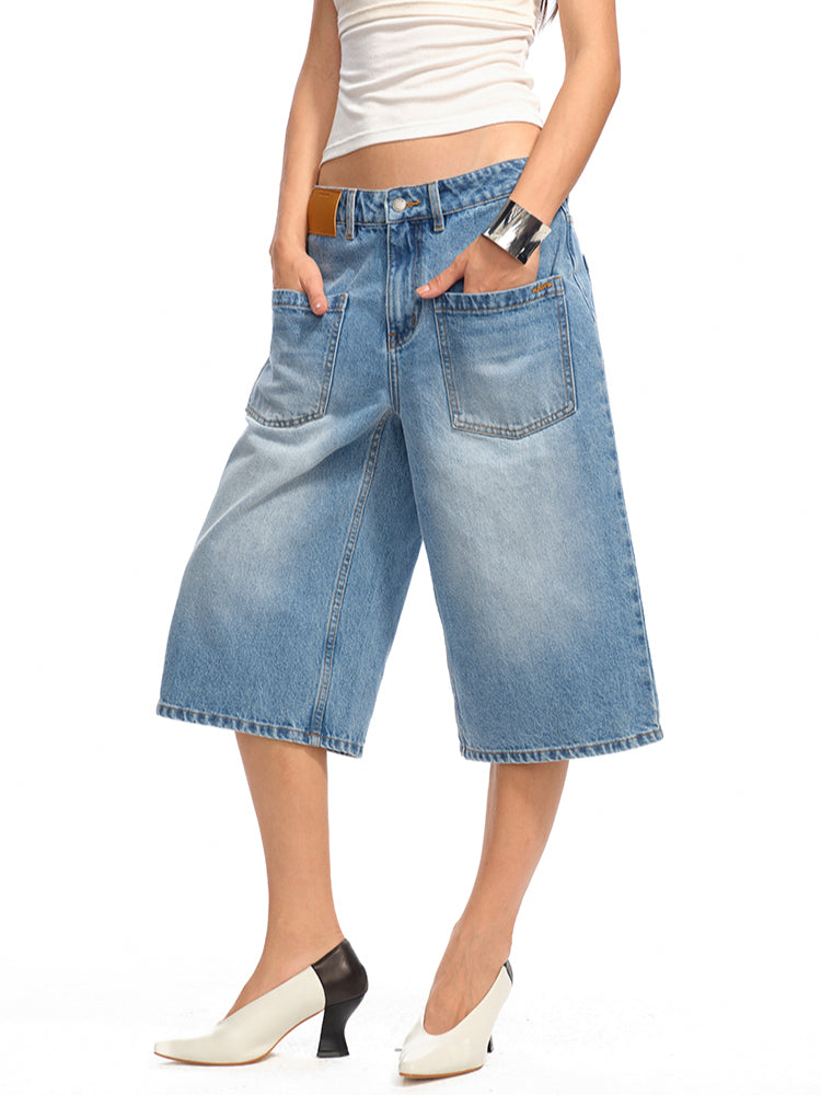 Washed Low - Rise 5 - Inch Denim Shorts