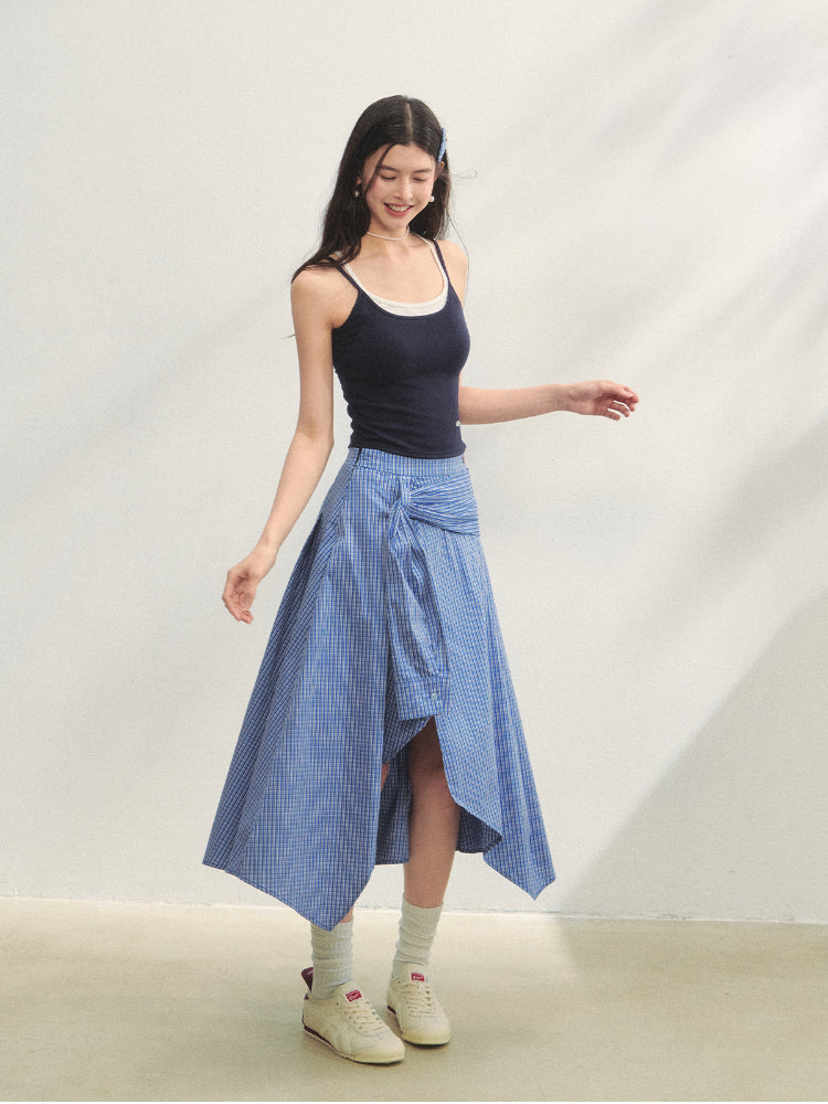 Fake Two-piece Padded Camisole Tank Top