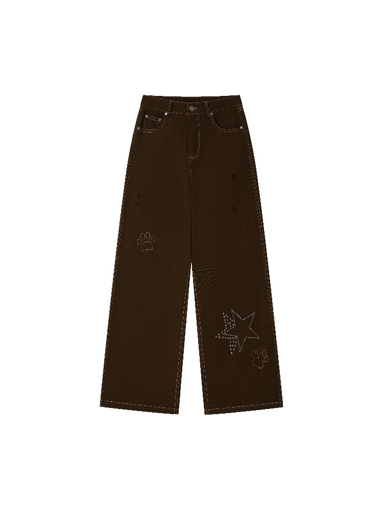Star Paw Rhinestone Jeans