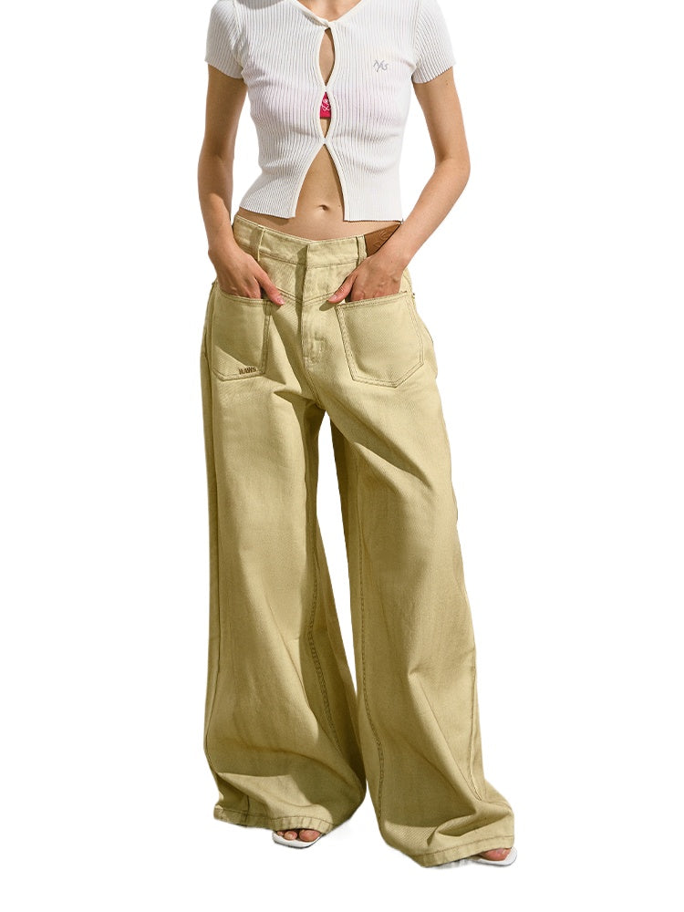 Vintage Washed Loose Casual Wide-Leg Pants
