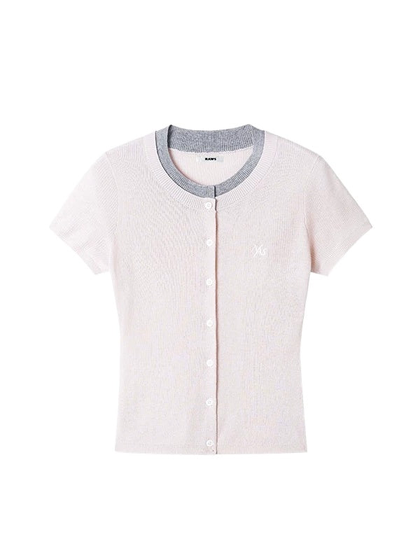 Contrast Collar Knit Tee