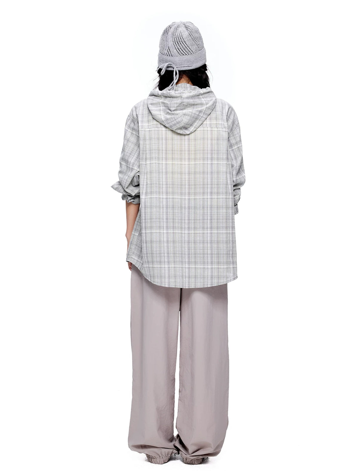 Vintage Plaid Hooded Oversized Shirt