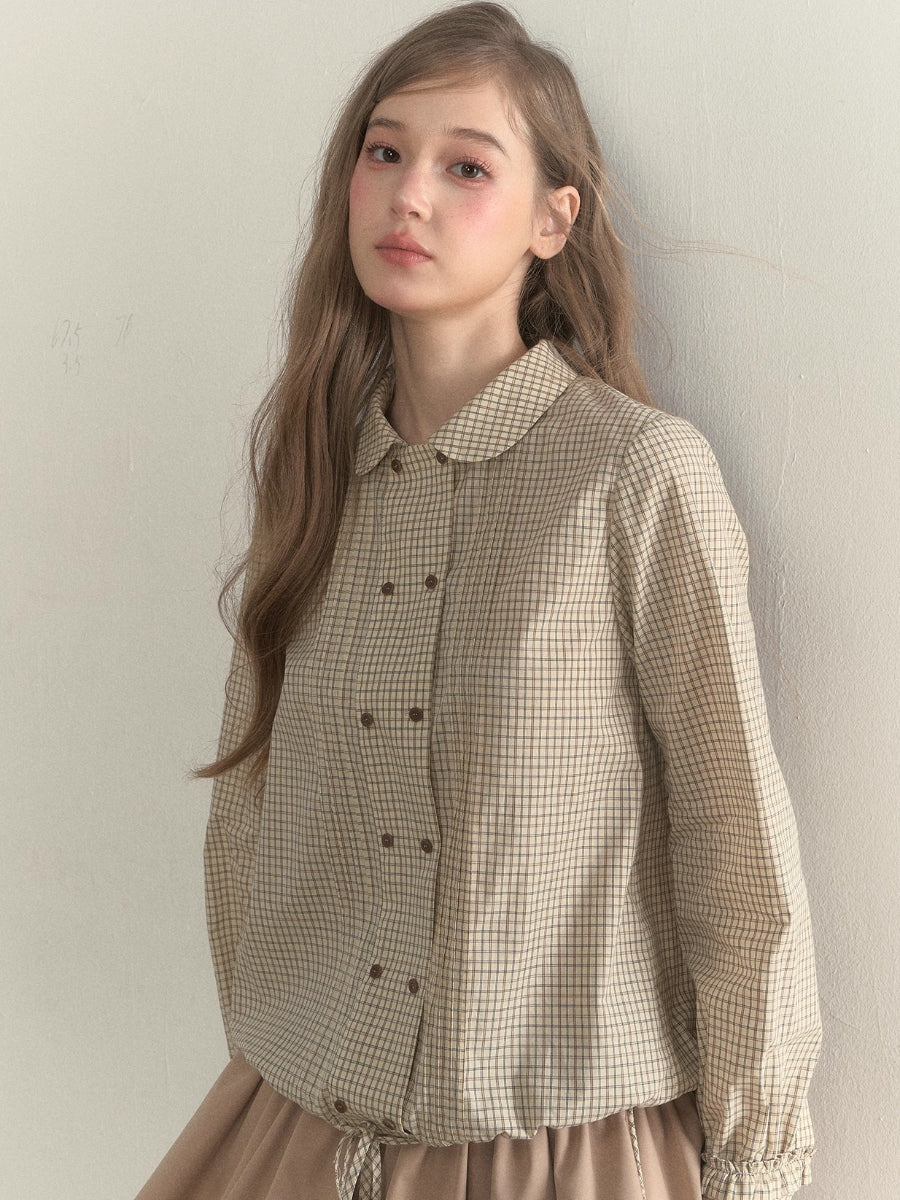 Vintage Doll Collar Double-Breasted Shirt