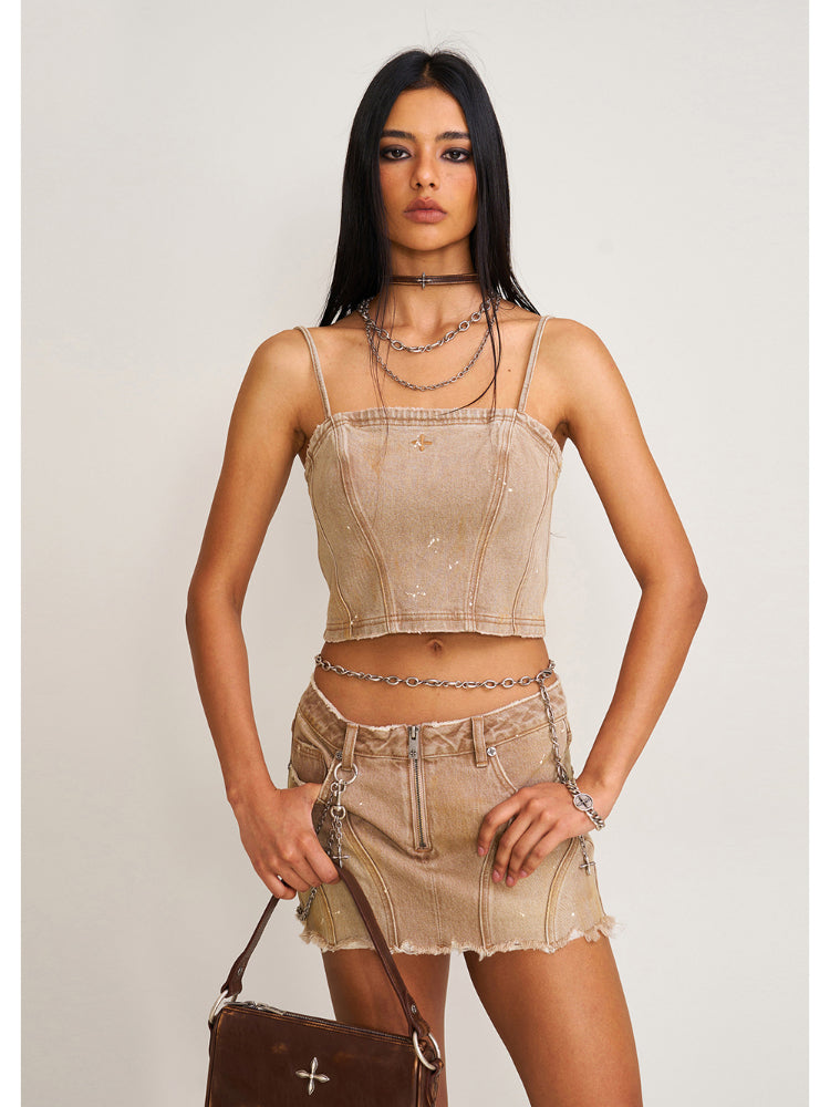 Compass Cross Leather Choker