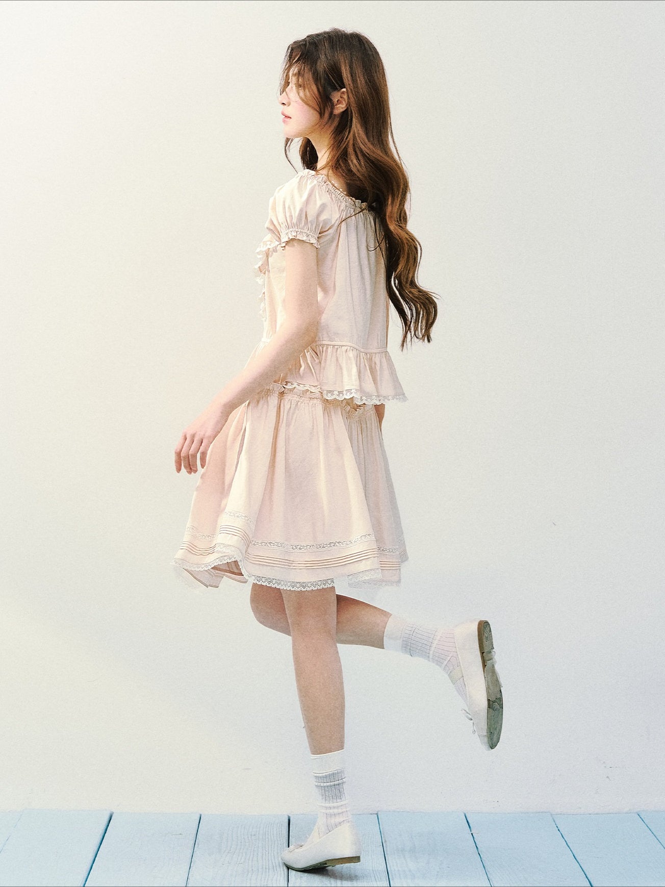Ruffle Blouse Skirt Set
