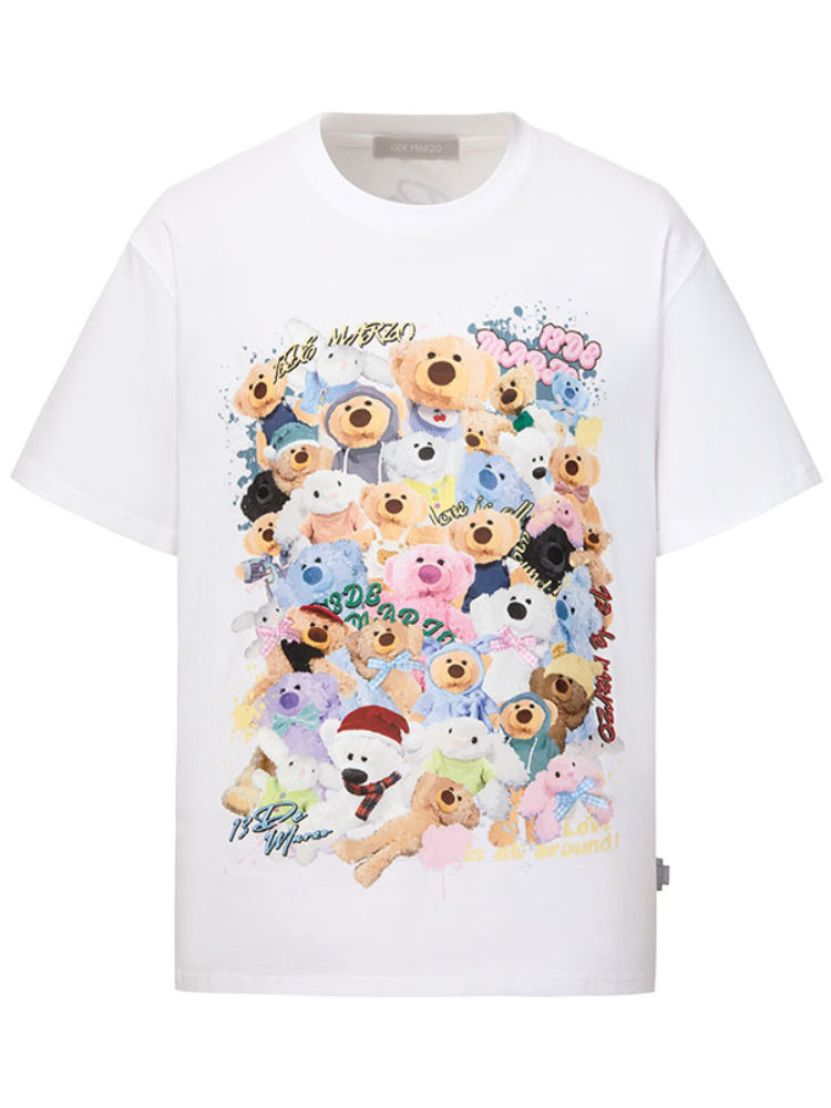 Doll Collection Illustration Cotton T-Shirt