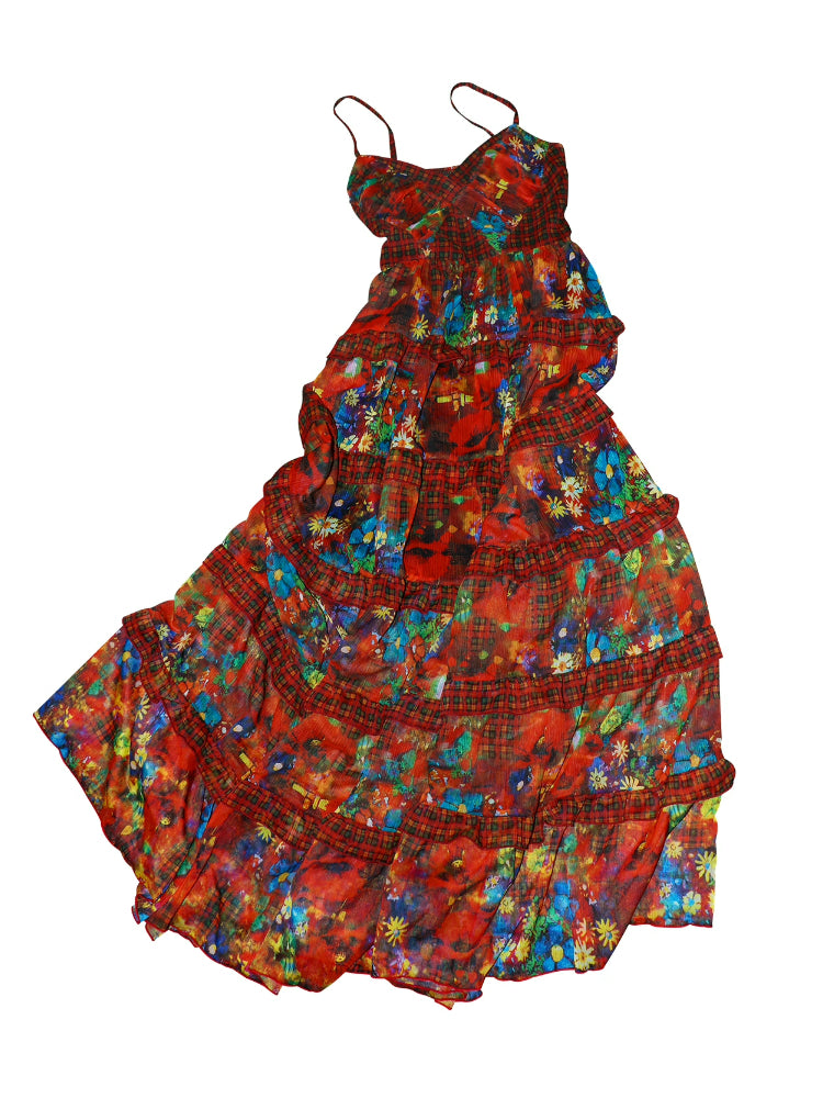 Ruffled Chiffon Slip Dress