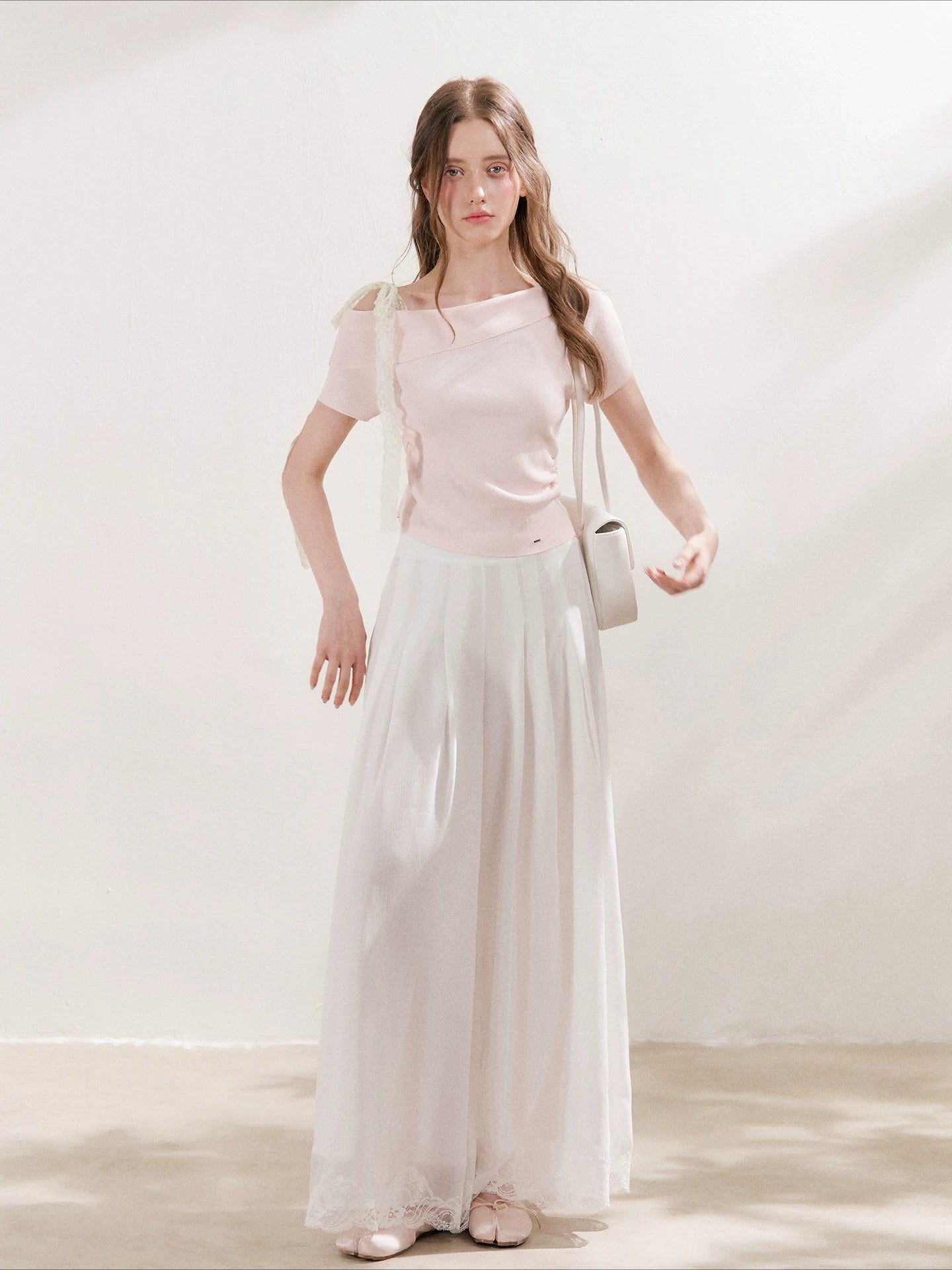 Asymmetric Lace Knit Top