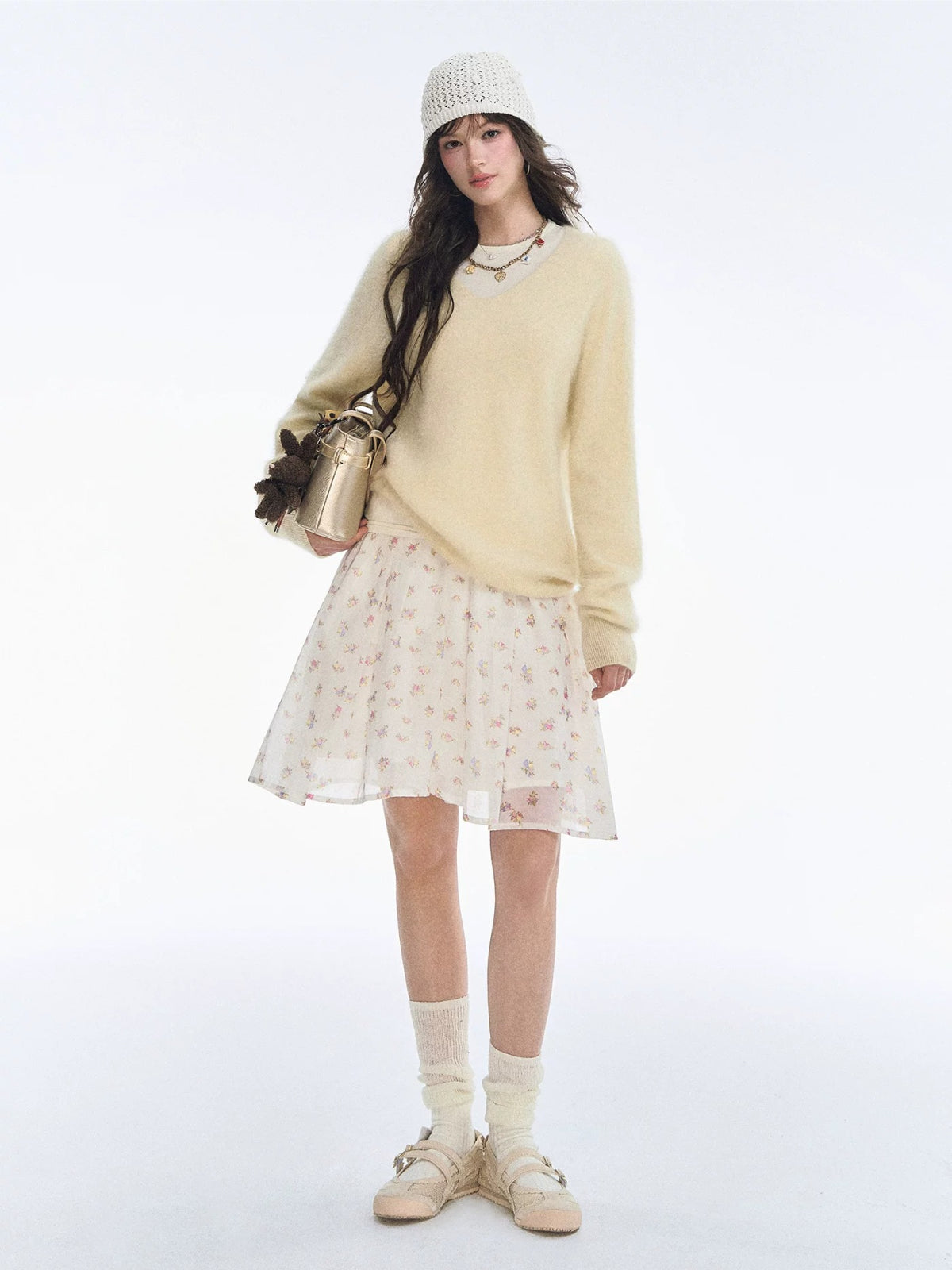 Ballet Tencel Pleated A-Line Skirt