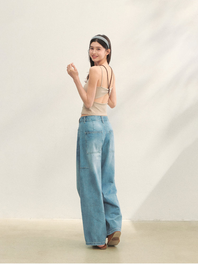 Fake Two-piece Padded Camisole Tank Top