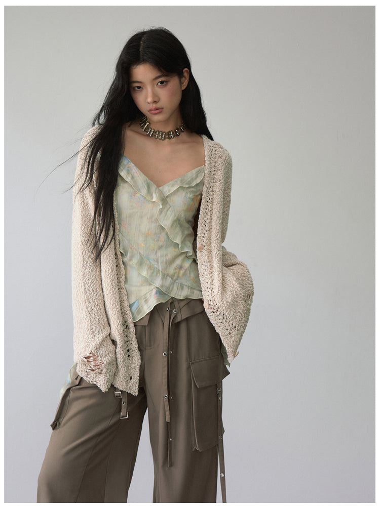 Loose Ripped Cardigan