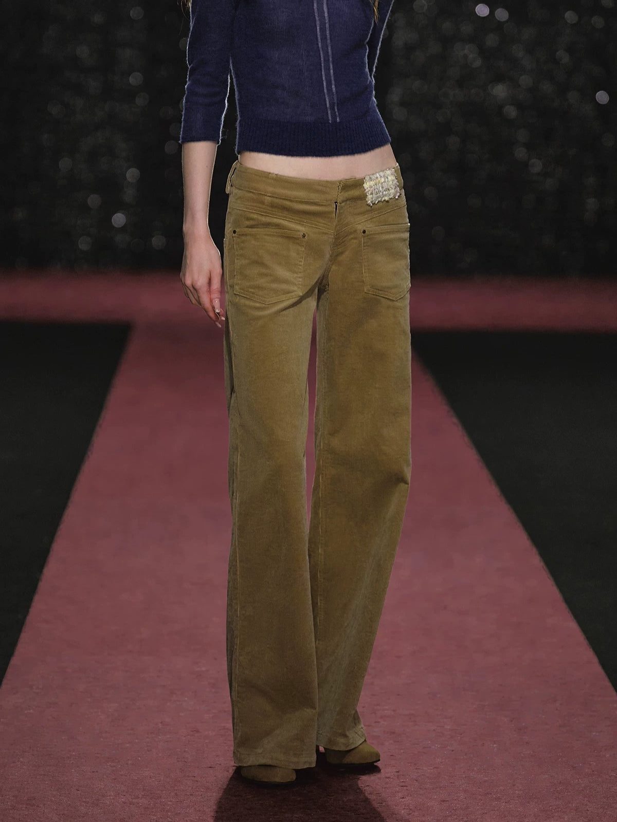 Corduroy Low Rise Wide Leg Pants