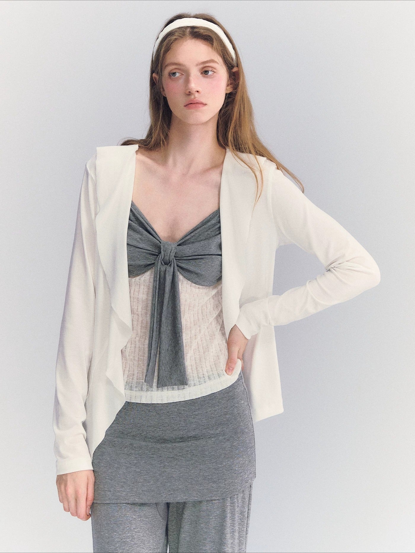 Draped Ruffle Cardigan