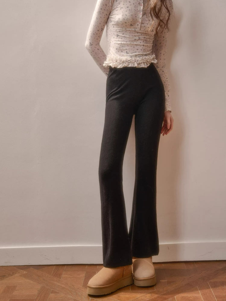 Bow Strap Knit Cami Lace & Pants Set