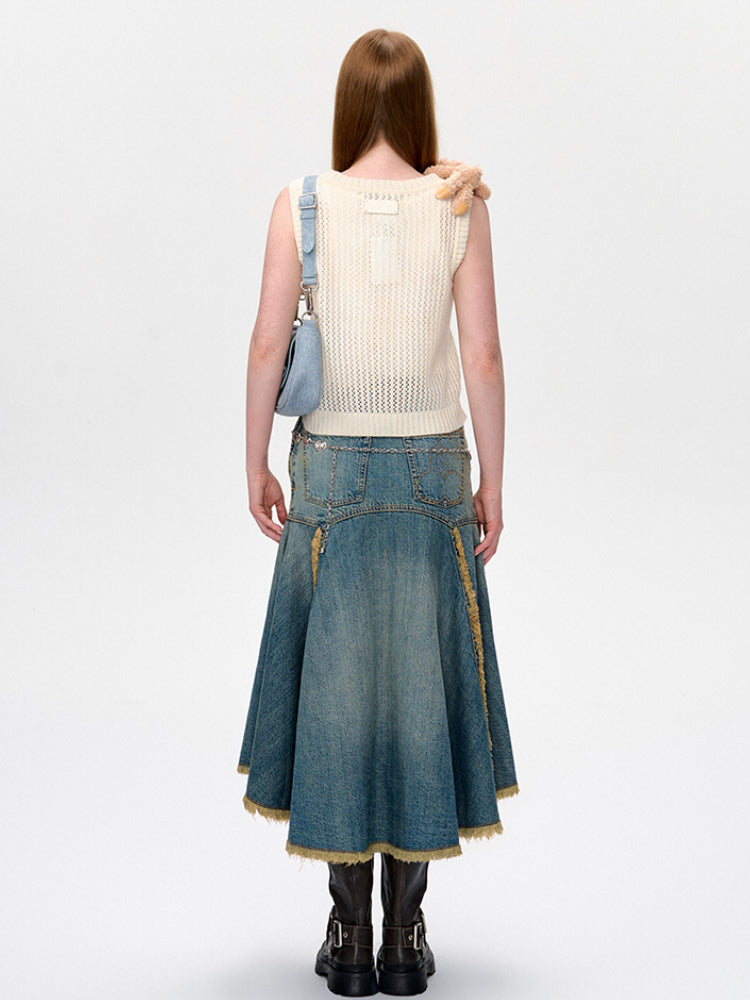 Graffiti Logo Knit Hollow Vest