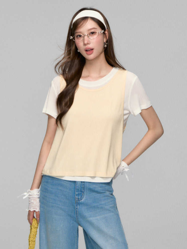 Round-neck Short-sleeve Vest