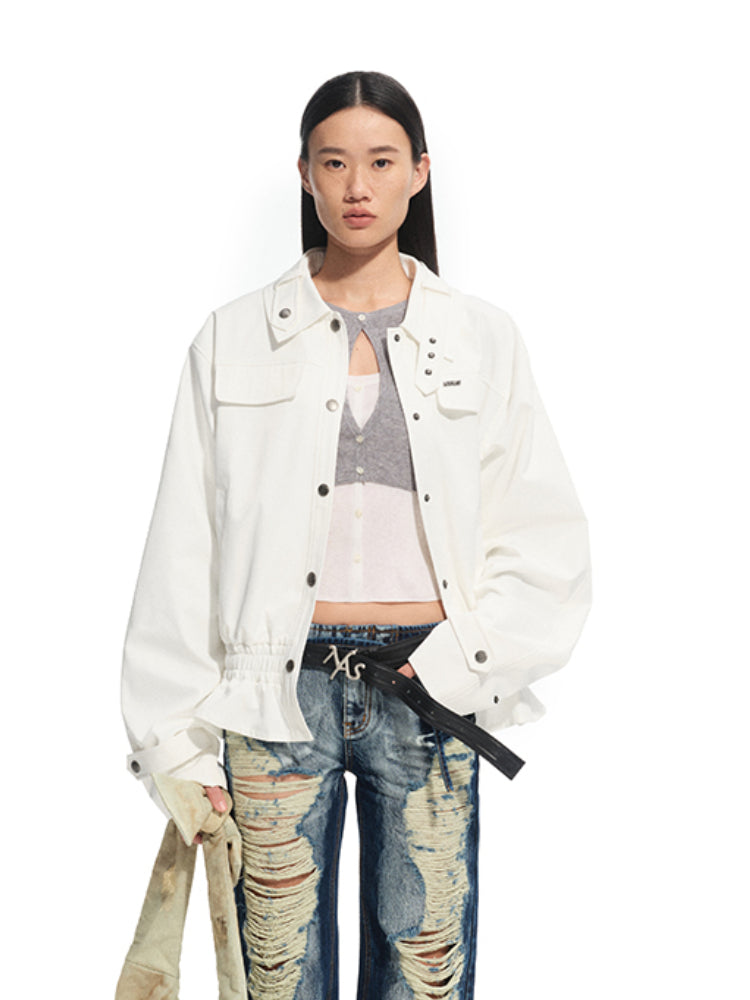 Fine Twill Wrinkle-Resistant Hem Pleated Silhouette Coat