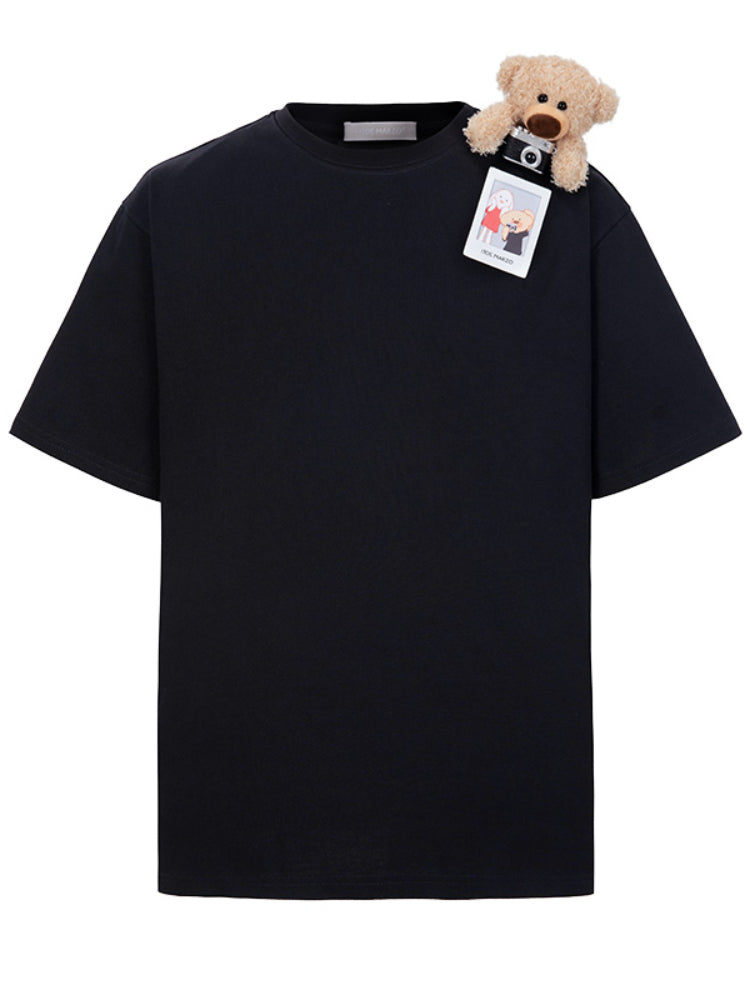 Short Sleeve Fashion Casual Solid Color Round Neck T-shirt