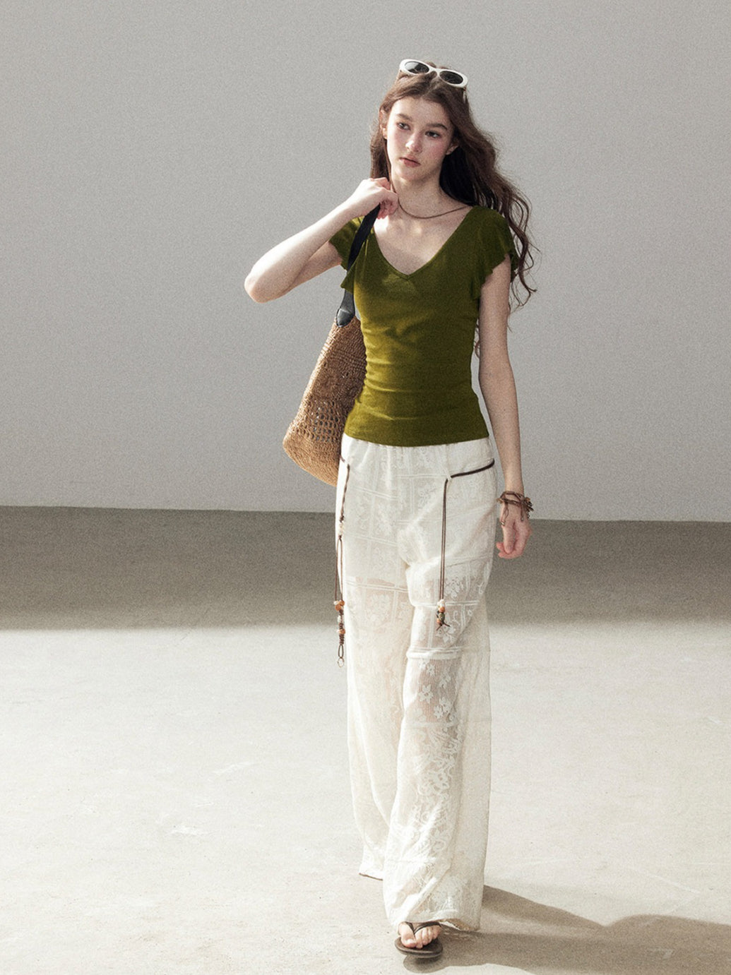 V-Neck Puff Sleeve Top