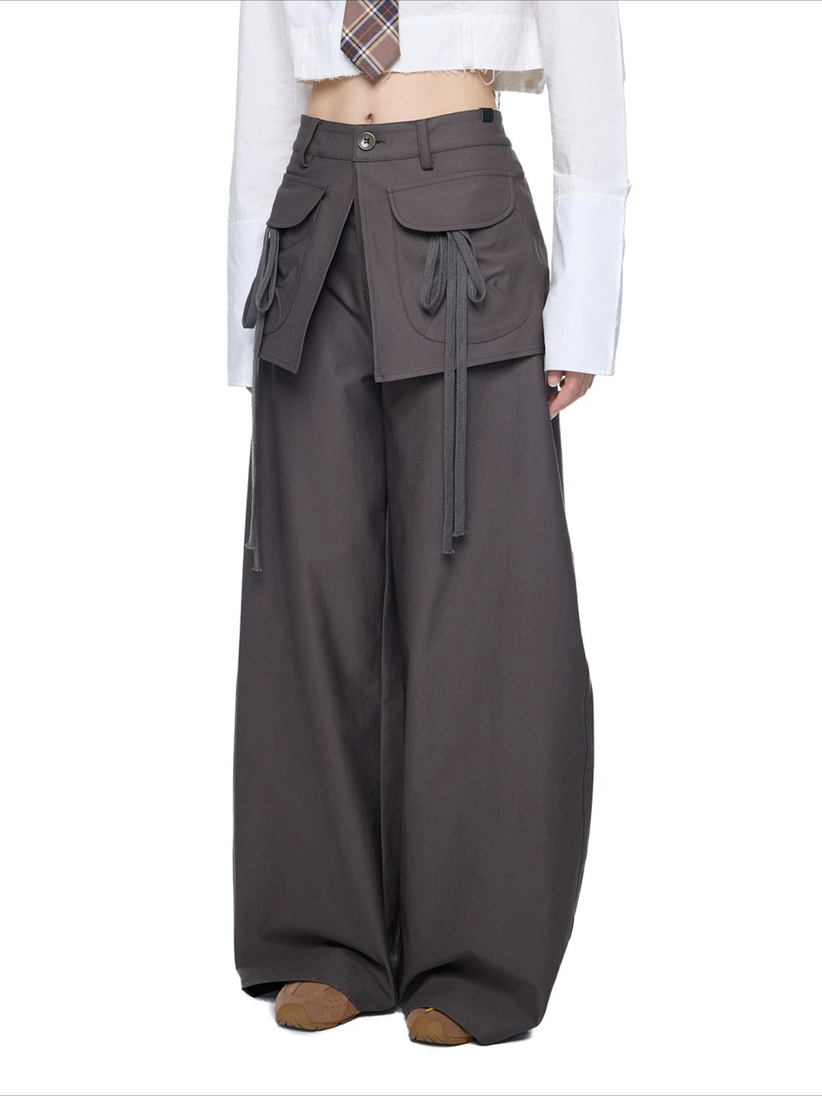 Drawstring Wide Leg Pants