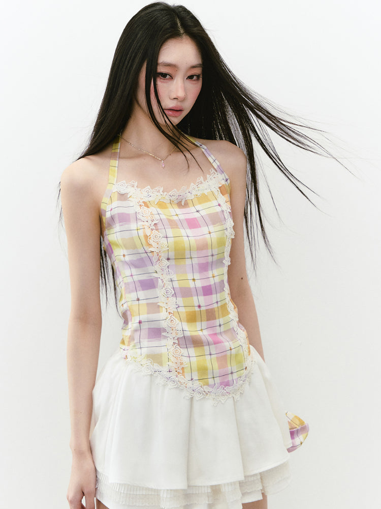 Layered Lace Spliced Cake Skirt