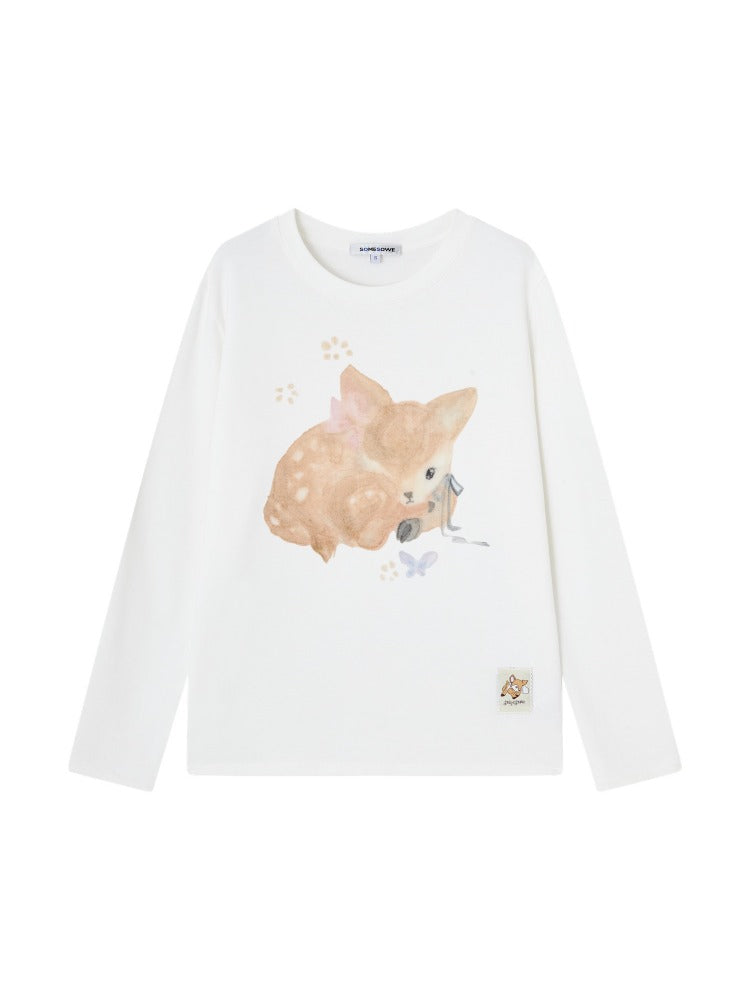 Off-White Deer Print Long-Sleeve T-shirt