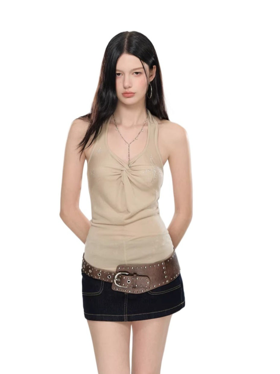 Knot Halter Knit Top