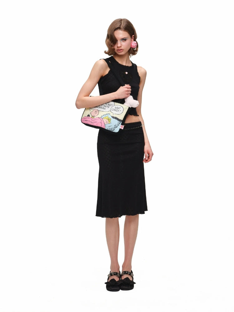 Snoopy Knit Top & Skirt Set