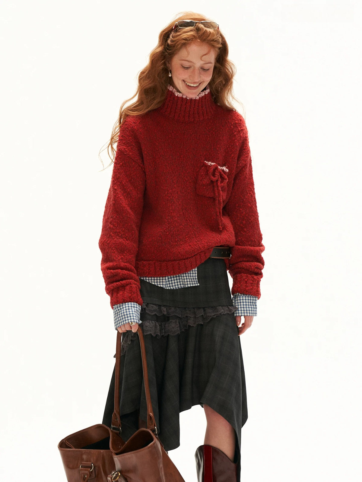 Relaxed Wool Blend Pocket Sweater