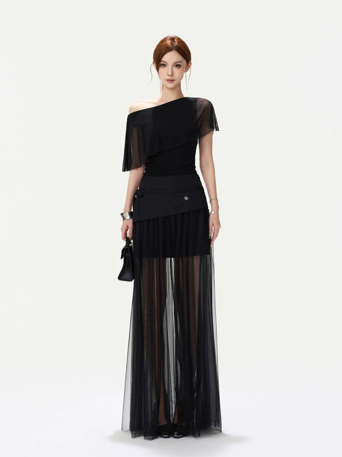Sheer Ruffle Shoulder Top