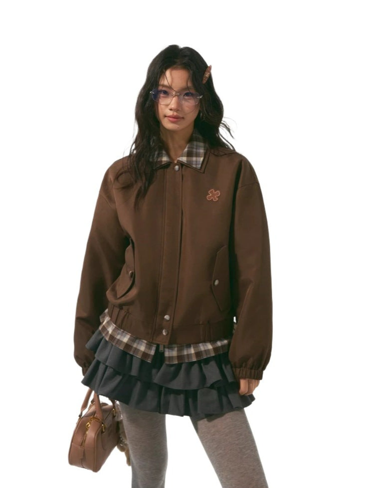 Brown Layered Collar Jacket