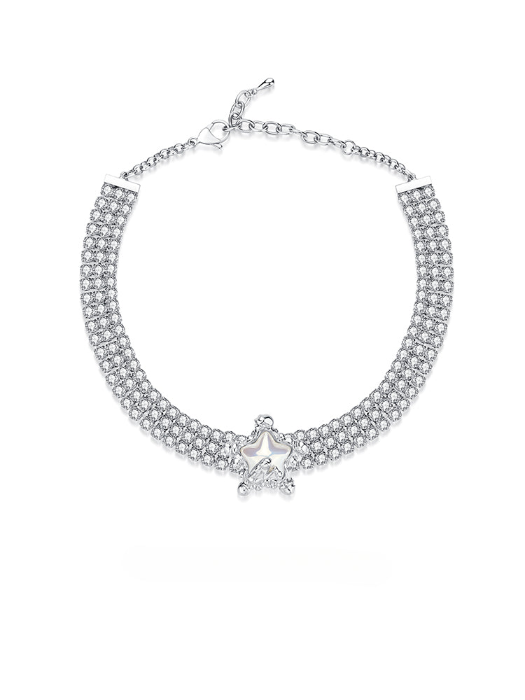 Diamond Pearl Starfish choker