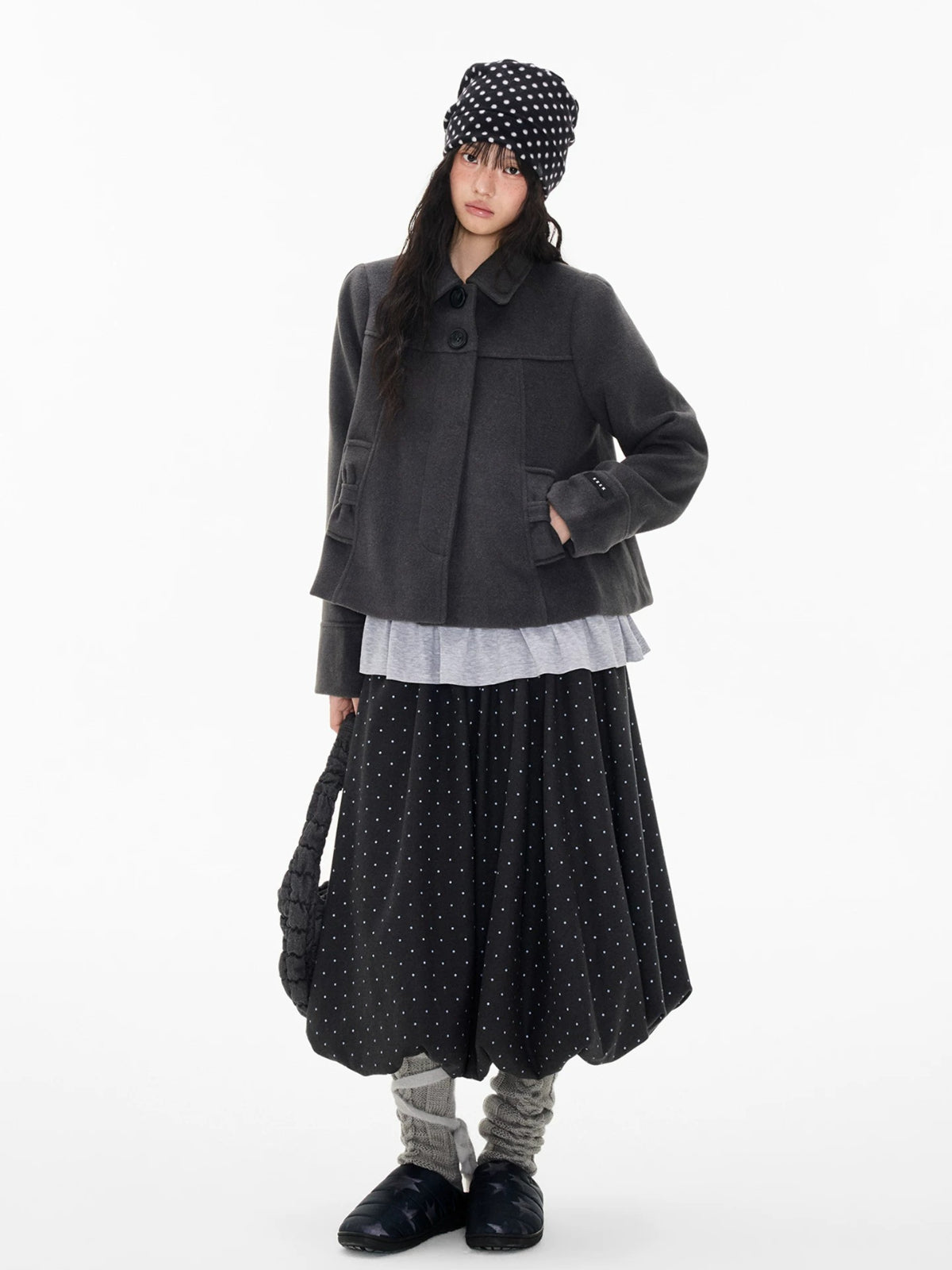 Korean Wool Blend Short Coat