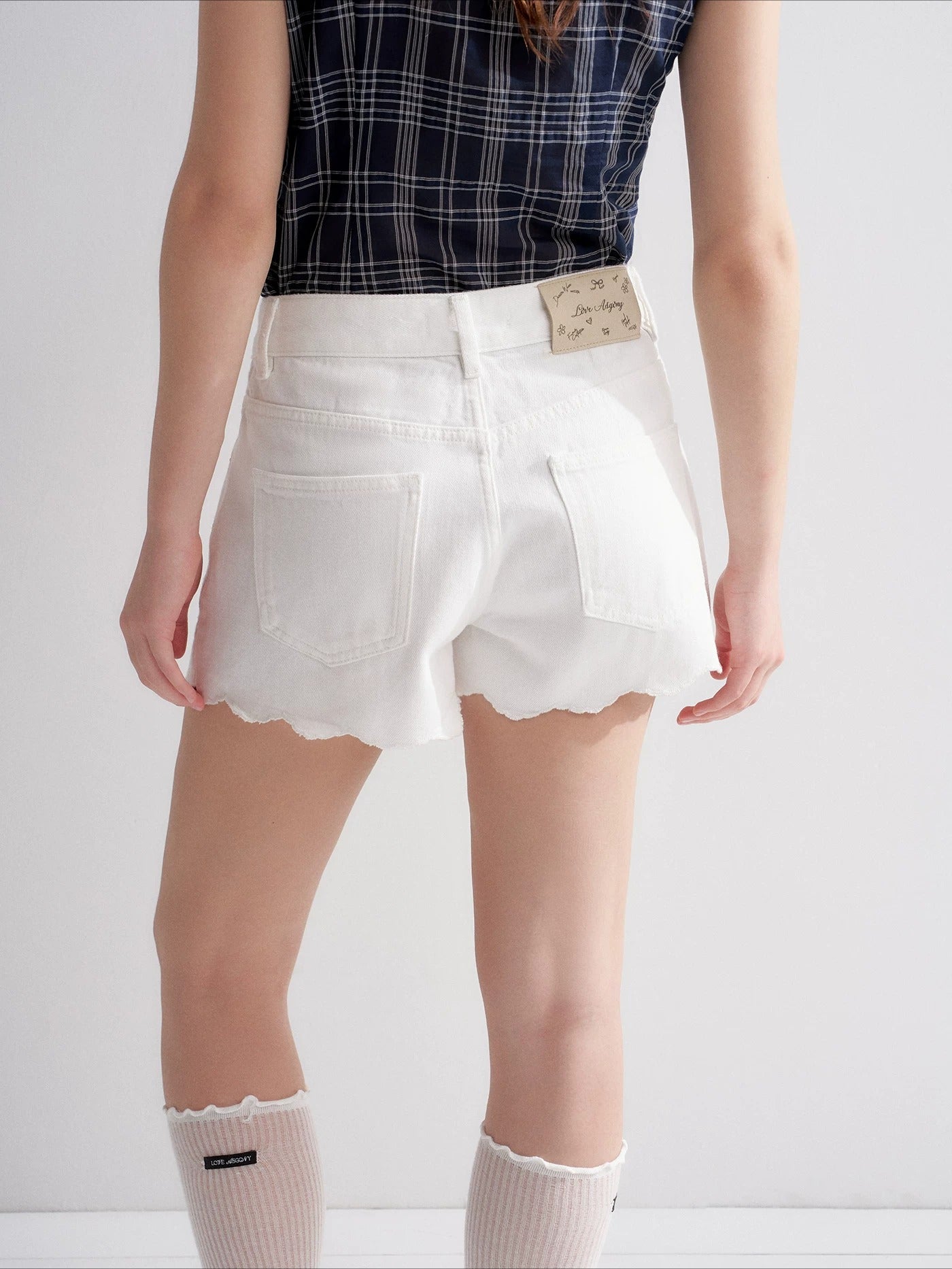 Embroidered Lace Denim Shorts