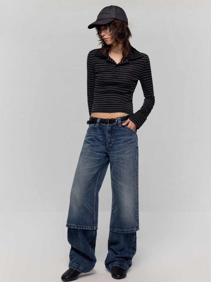 Removable Leg Design Wide-Leg Pants