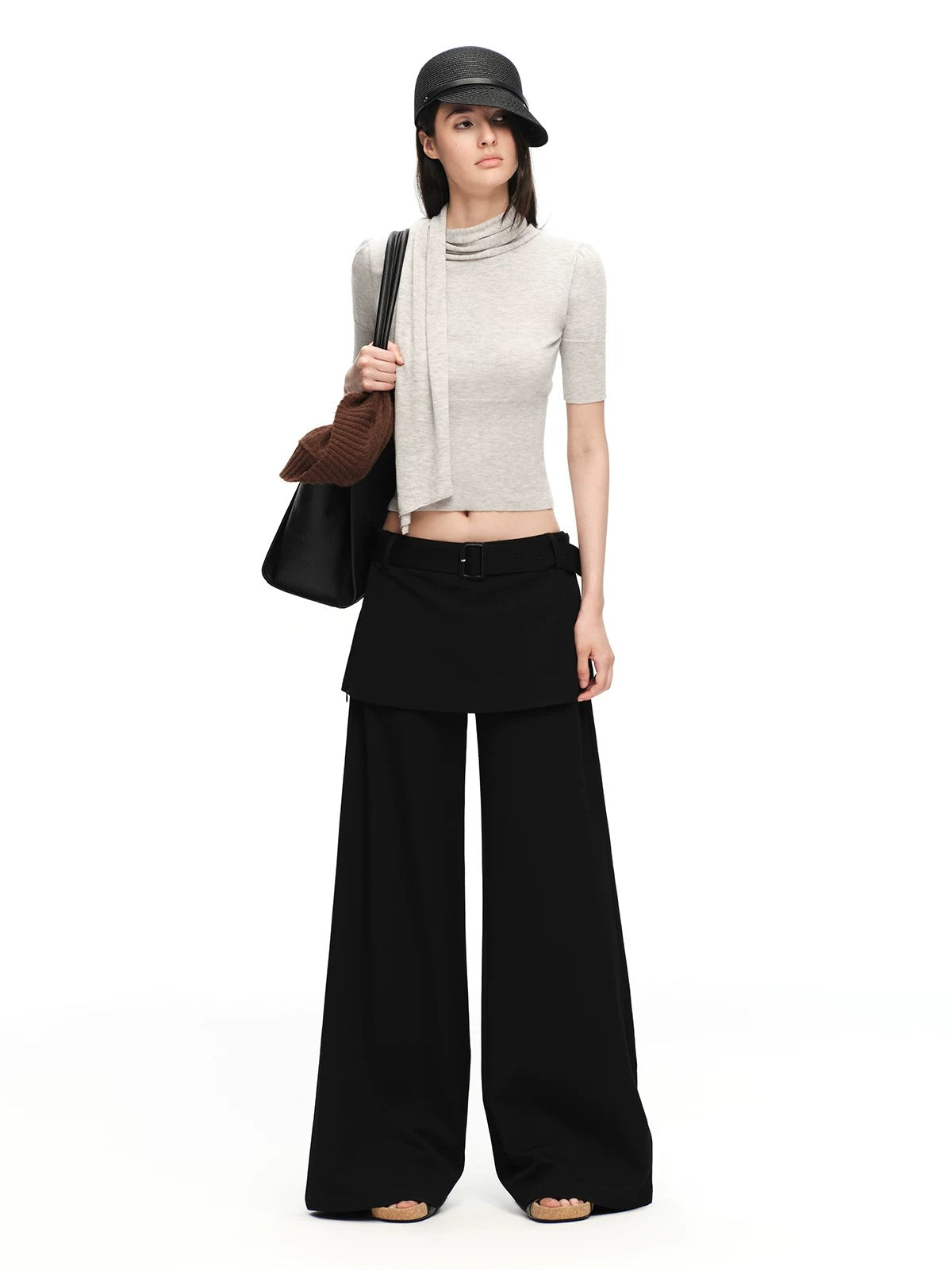 Scarf Sleeve Knit Top
